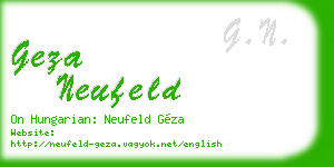 geza neufeld business card